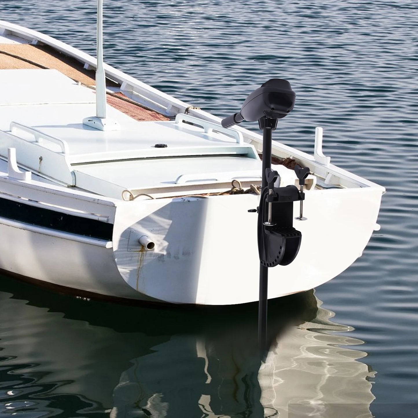 Electric Trolling Motor 12v 80lbs Thrust, 5 Forward/3 Reverse Gears, Pure Copper Motor, 1900r/Min, Adjustable Handle