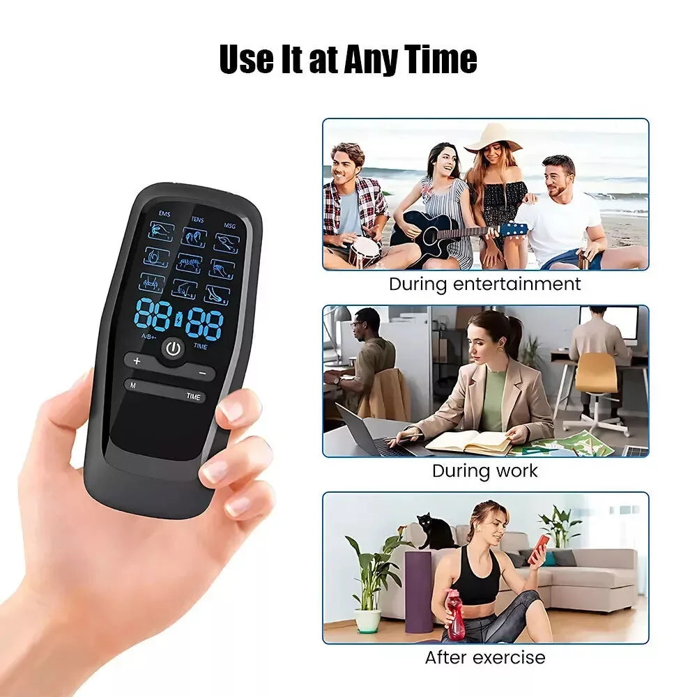 Upgrade Electric Pulse Massager Tens Unit Muscle Stimulator Therapy Pain Relief