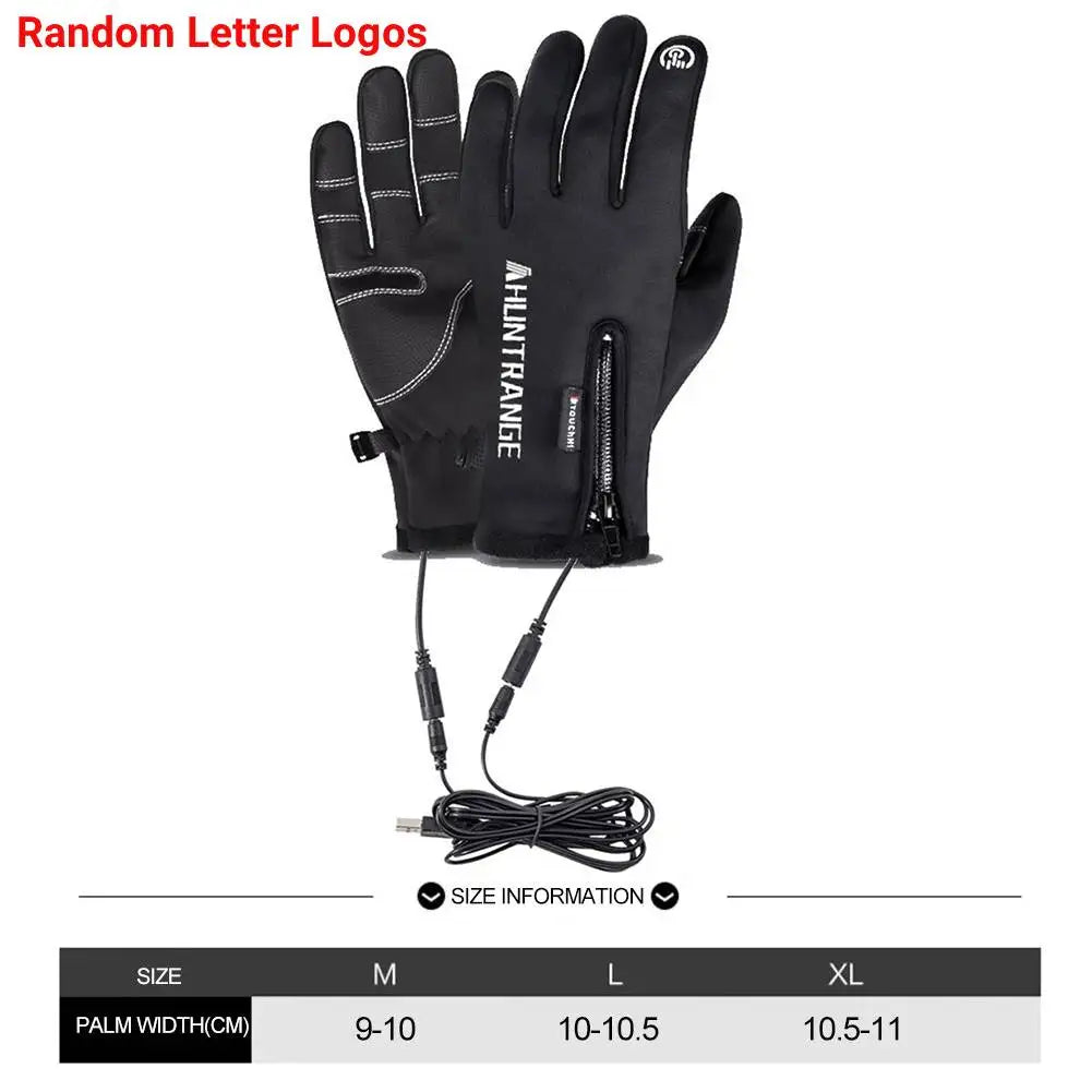 USB Touch Screen Gloves Electric Heated Hand Warmer Winter Warm Heated Motorcycle Gloves for Cycling Running Driving Hiking Walk