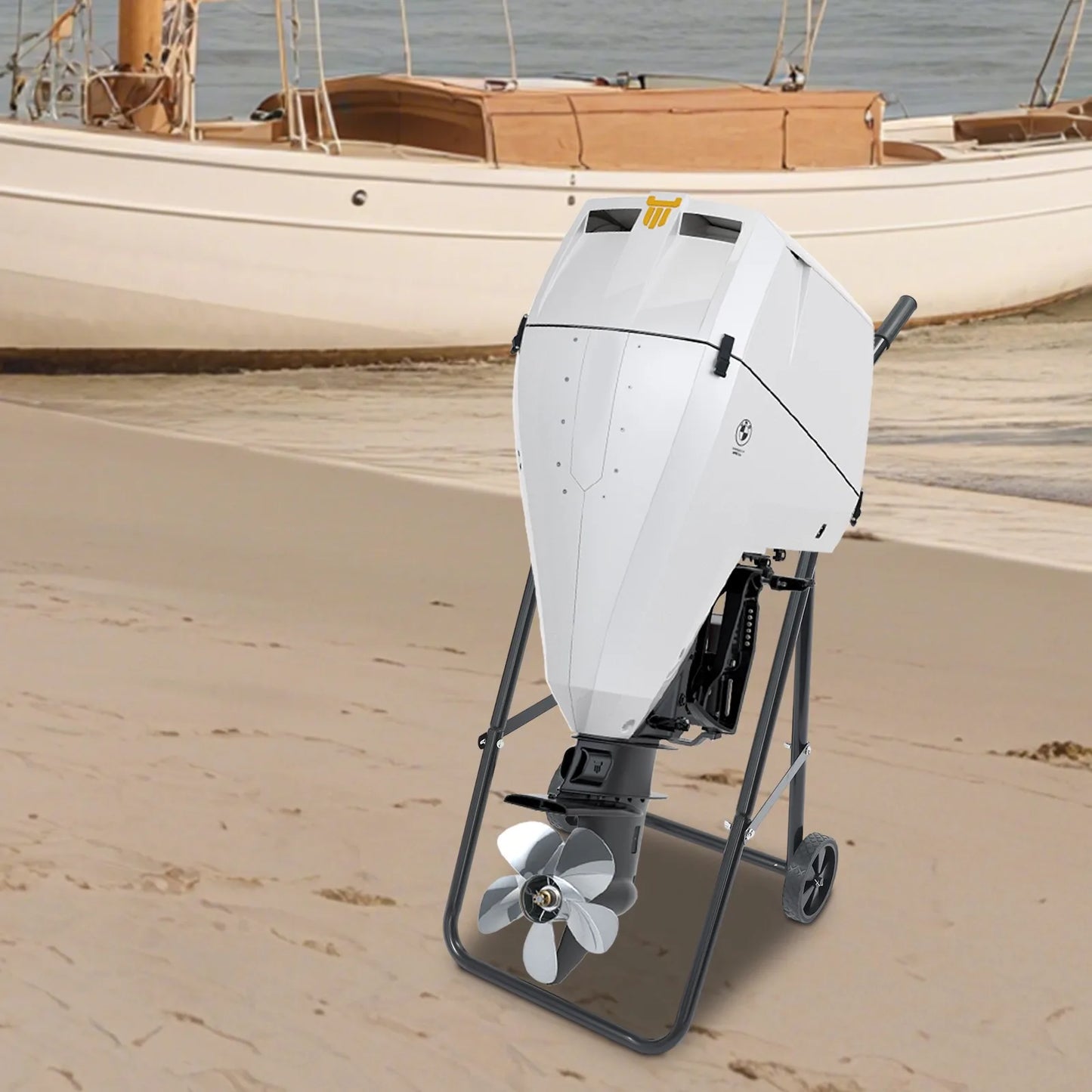40kg Foldable Outboard Boat Motor Cart,Steel Outboard Boat Motor Stand, Heavy Duty Boat Motor Trolley,Multi Purposed Motor Stand