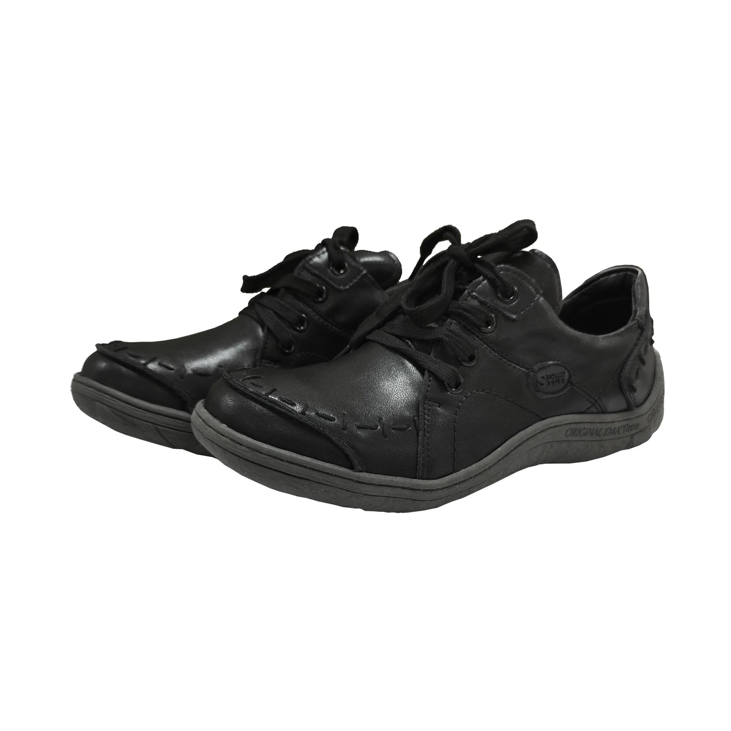 TMA EYES Women's Hand-Stitched Leather Sneakers Lightweight Flat Design Shoes Comfortable Breathable Upper Leather Sole