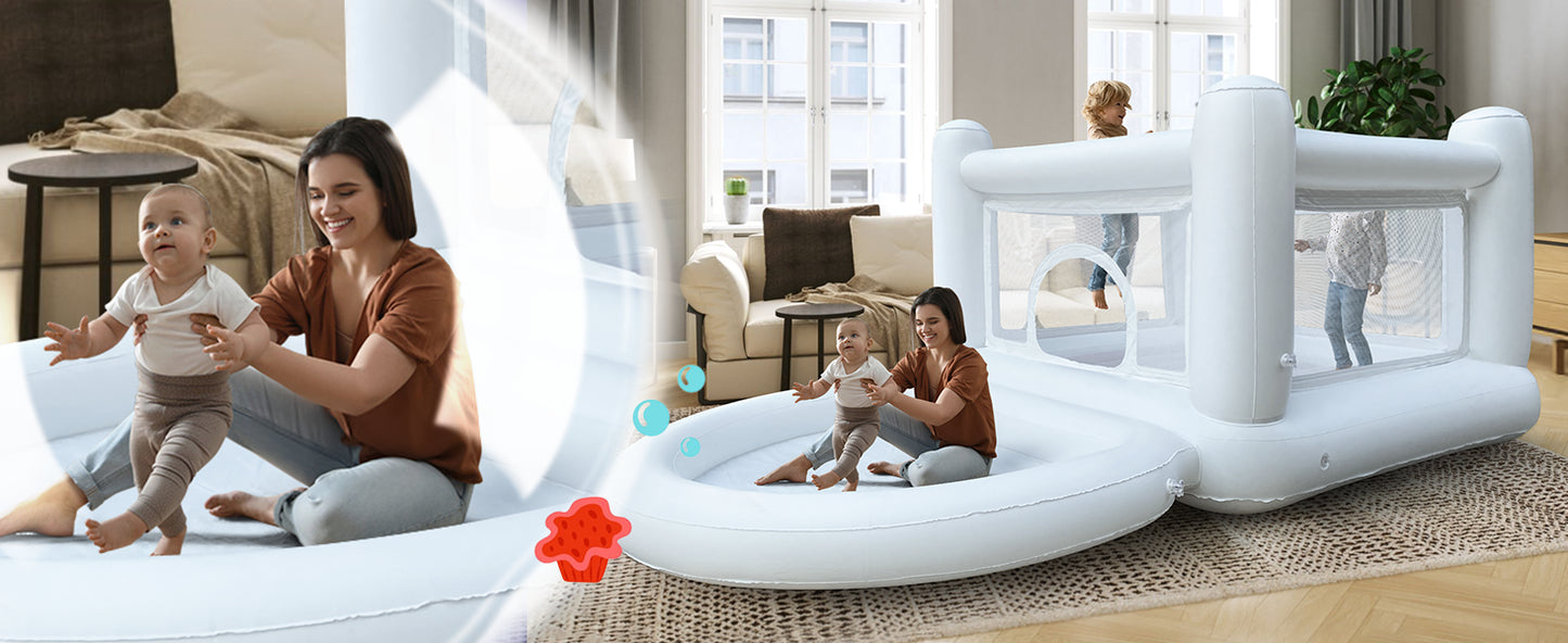 Sold out White Bounce House with Pump Kids Ball Pit Bounce House for Kids 3-6 Birthday Indoor or Outdoor Playhouse Customization