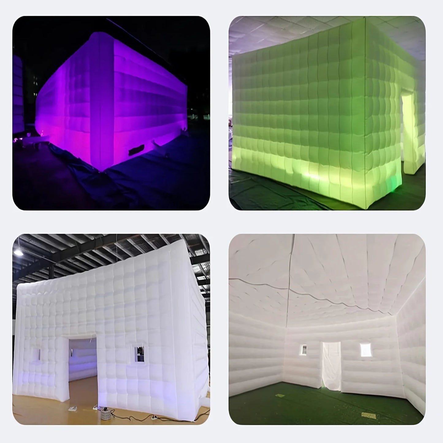 26FT Large LED Inflatable Air Club Tent House with Blower Inflatable Lighting Nightclub Tent For Party Event Rental Business