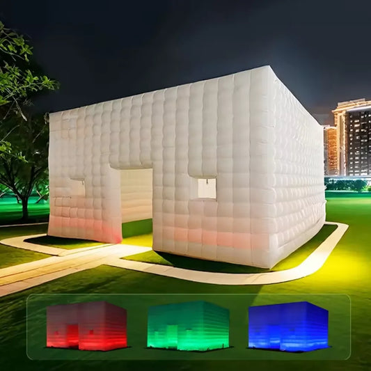 26FT Large LED Inflatable Air Club Tent House with Blower Inflatable Lighting Nightclub Tent For Party Event Rental Business