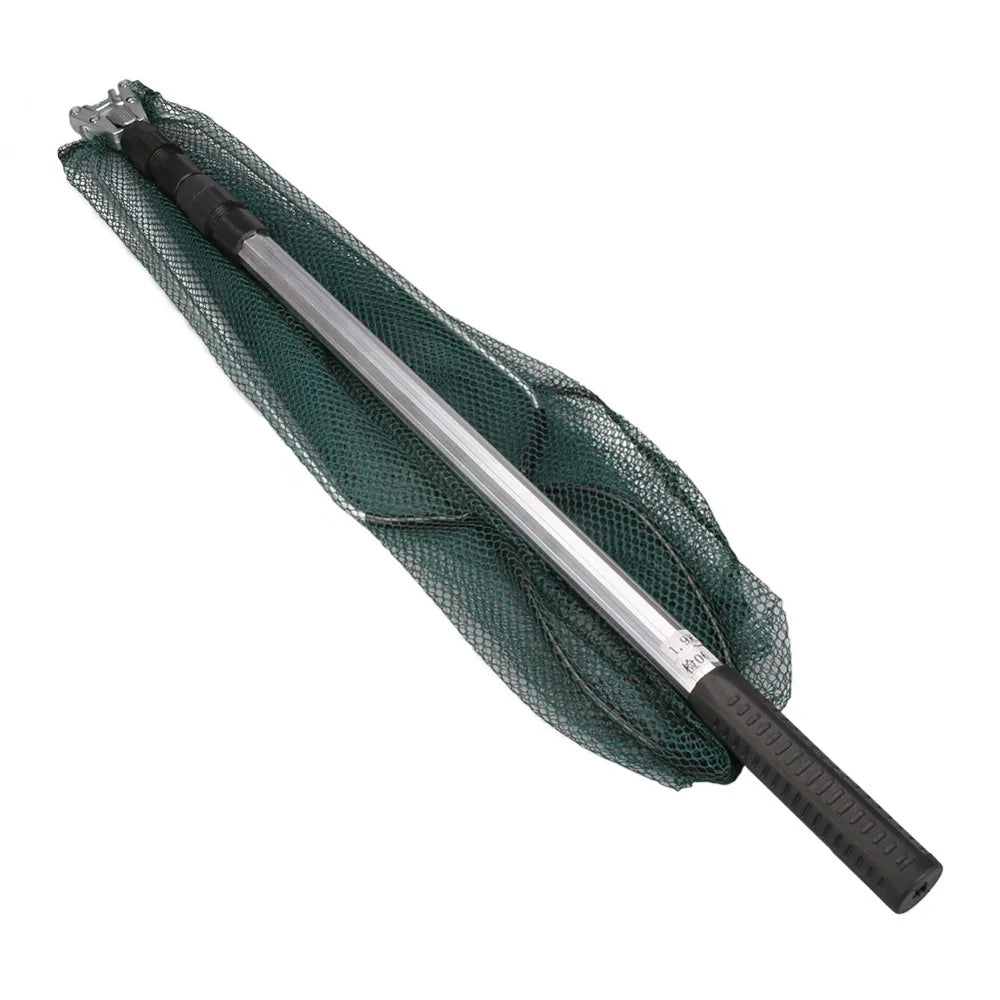 190cm 130cm 55cm Telescopic Landing Net Folding Fishing Pole Extending Fly Carp Course Sea Mesh Fishing Net For Fly Fishing