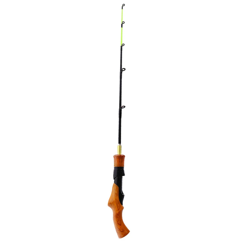 Ice Fishing Rod Fishing Pole Winter Fish Tackle Outdoor Wooden Handle River Shrimp Carp Portable Easy Fishing Carrying