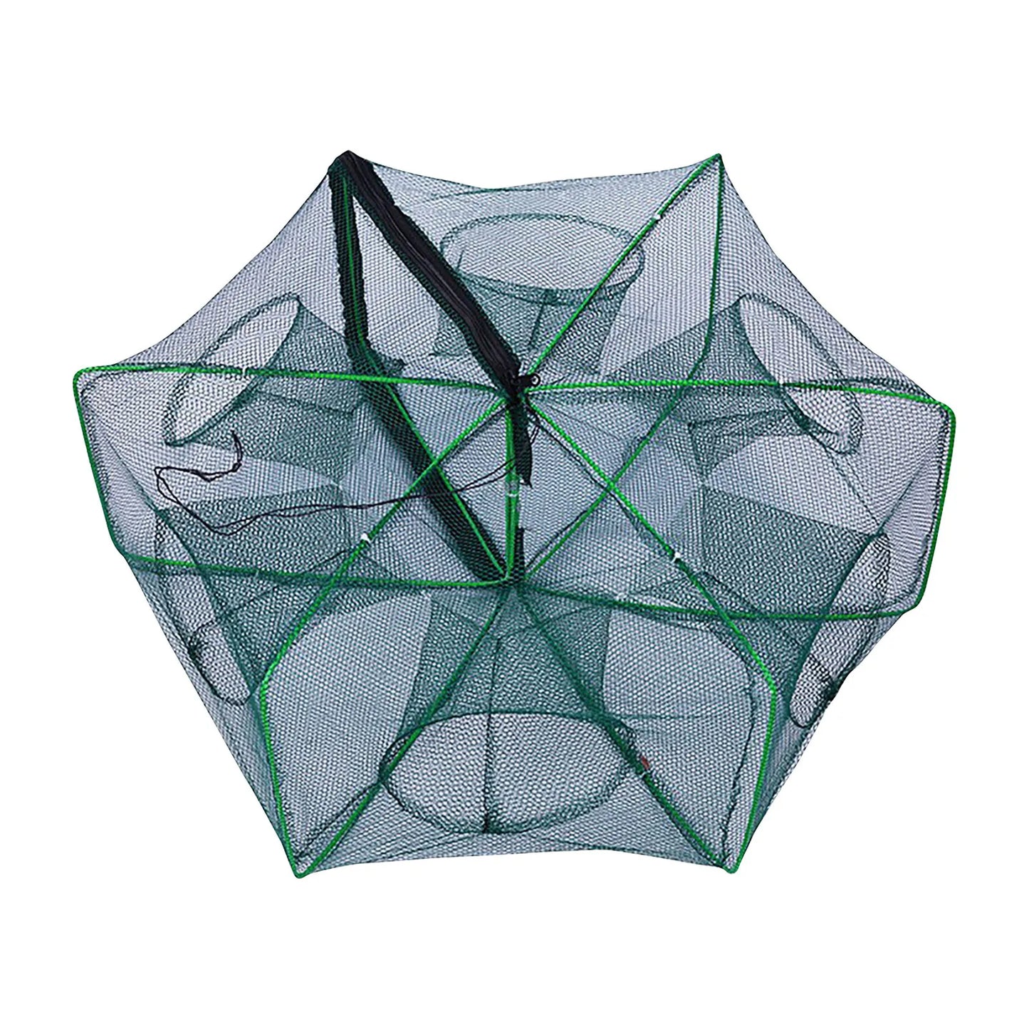 Folding lobster cage 2025 new style fishing trap fishing tool kit fish shrimp crayfish crab fishing net nylon material