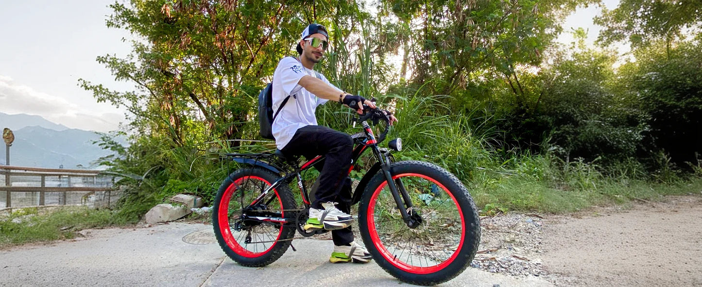 1500W Electric Bike 48V 15Ah Battery 26" 4.0 Fat Tire Ebike 34MPH High Speed Mountain Bicycle Off-Road Snow Bike for Adults