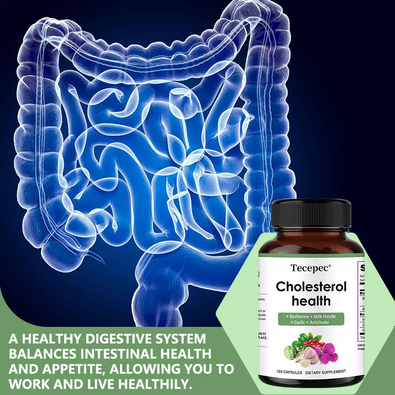Cholesterol Support Supplement - Contains berberine, artichoke to support healthy cholesterol levels and natural heart health