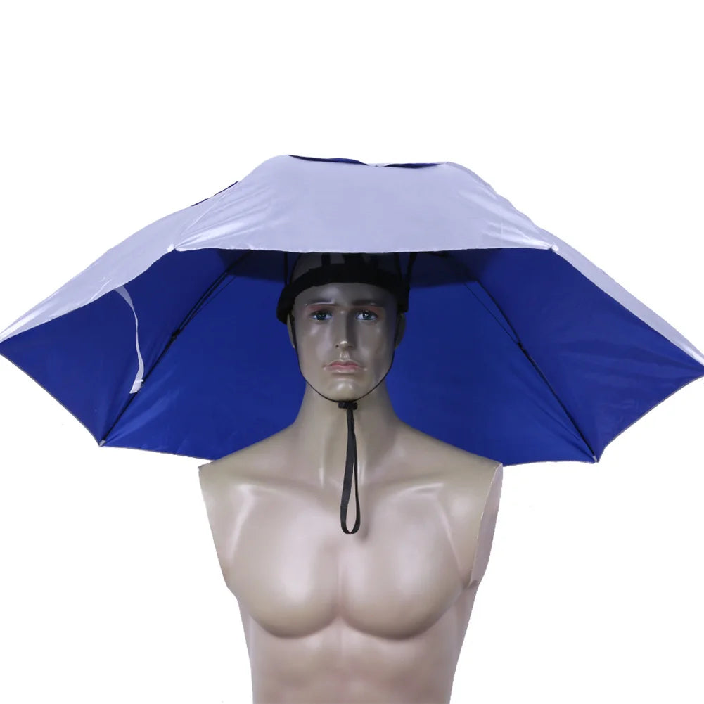 Outdoor Foldable Head Umbrella Hat Headwear Sun Cap Rainproof Anti-Sun Fishing Golf Cycling Hiking Camping Shade Umbrella Hat