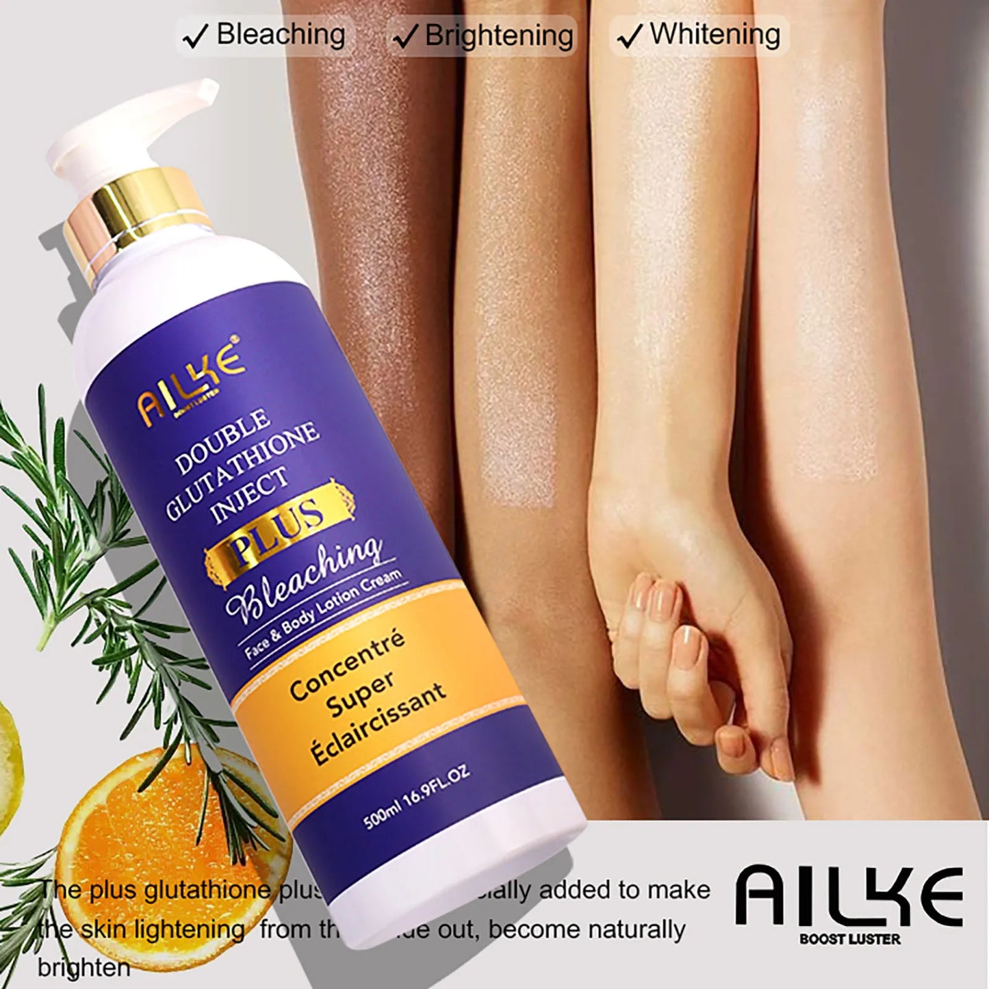 AILKE Body Milk For Brightening And Clearing Uneven Skin Tone, Moisturizes, Remove Black Spots, Whitening, For All Skin Types