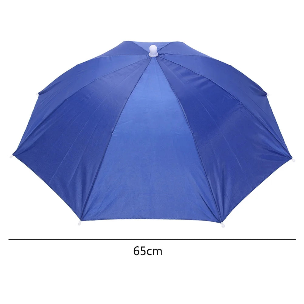 Outdoor Foldable Head Umbrella Hat Headwear Sun Cap Rainproof Anti-Sun Fishing Golf Cycling Hiking Camping Shade Umbrella Hat