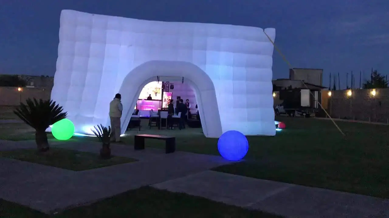 26FT Large LED Inflatable Air Club Tent House with Blower Inflatable Lighting Nightclub Tent For Party Event Rental Business