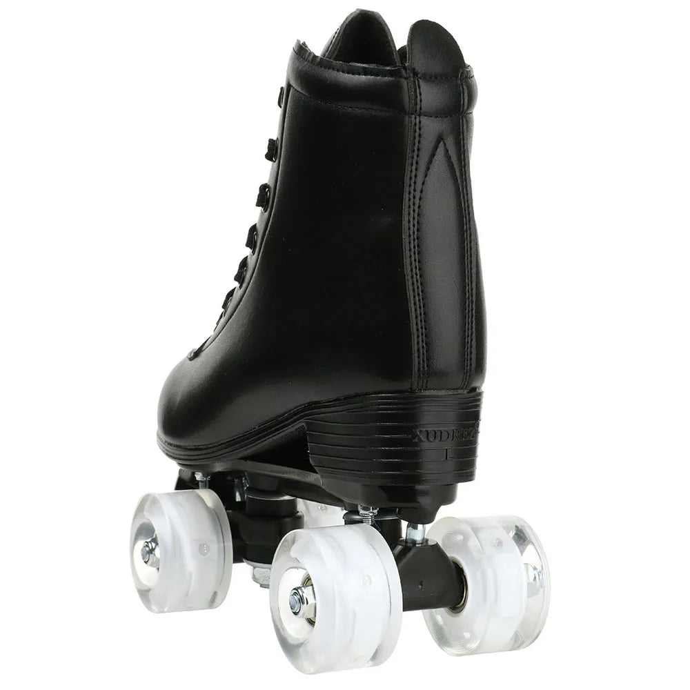 Outdoor Skating Sport Shoes PU Leather Roller Skates Skating Shoes Quad Skates Sneakers Beginner Men Women Roller Skating Shoes