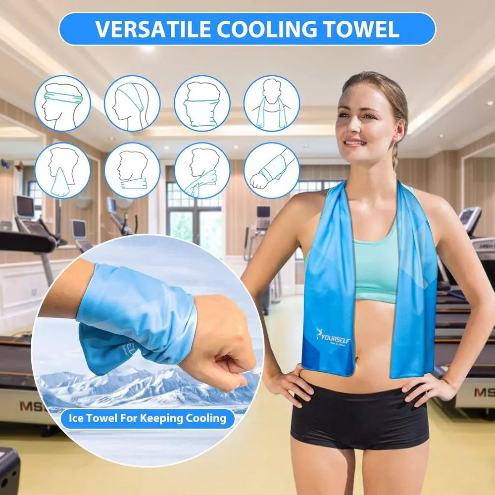 4-Pack 40 x 12 Cooling Towels for Hot Weather, Breathable Chilly Pads for Sports, Yoga, Gym, and Outdoor Activities