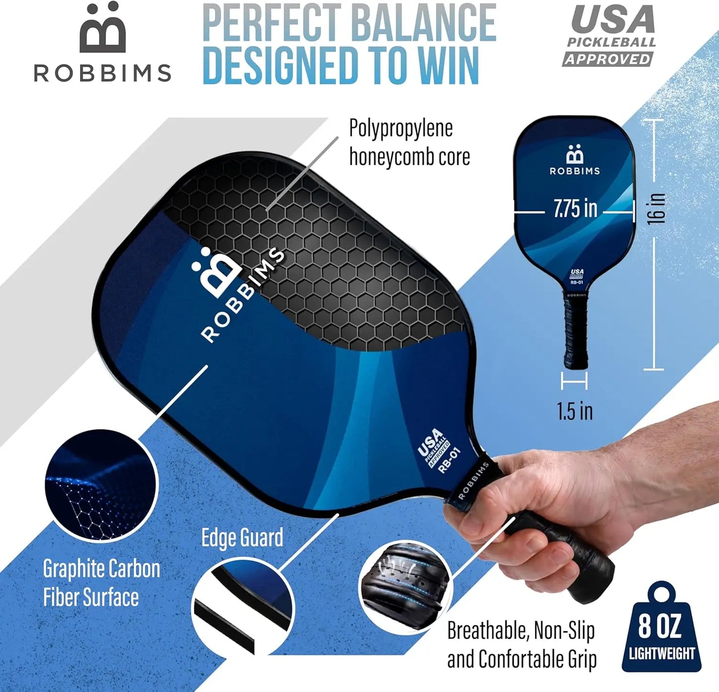 Complete Pickleball Set with Net, 4 Carbon Fiber Paddles, Portable Net System, 8 Balls & Carry Bags