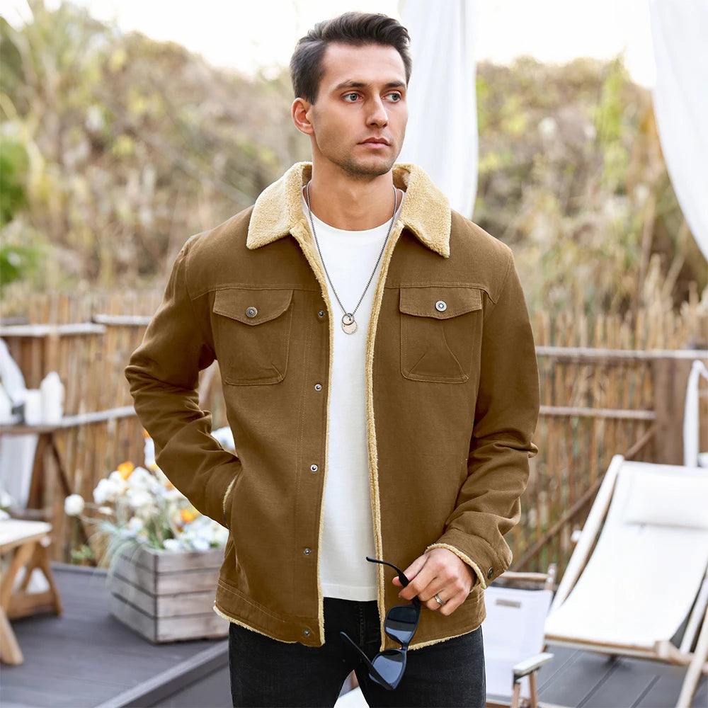 Men's Jackets Winter Warm Waterproof Fleece Lined High Quality Multi-color Coat Comfortable Casual Outerwear US Size