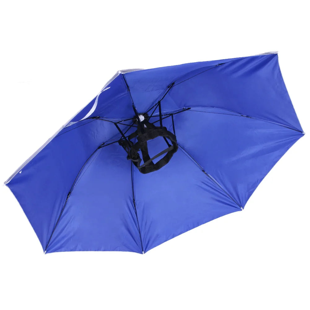 Outdoor Foldable Head Umbrella Hat Headwear Sun Cap Rainproof Anti-Sun Fishing Golf Cycling Hiking Camping Shade Umbrella Hat