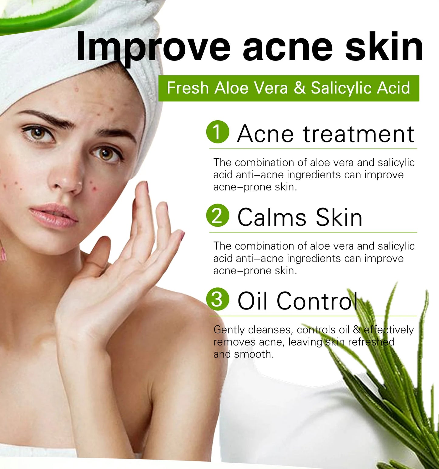 AILKE Aloe Vera Whitening Soap, Remove Acne, Pimples, Skin Radiant, Improve Skin Luster, Vegan Bath Wash for Women Men