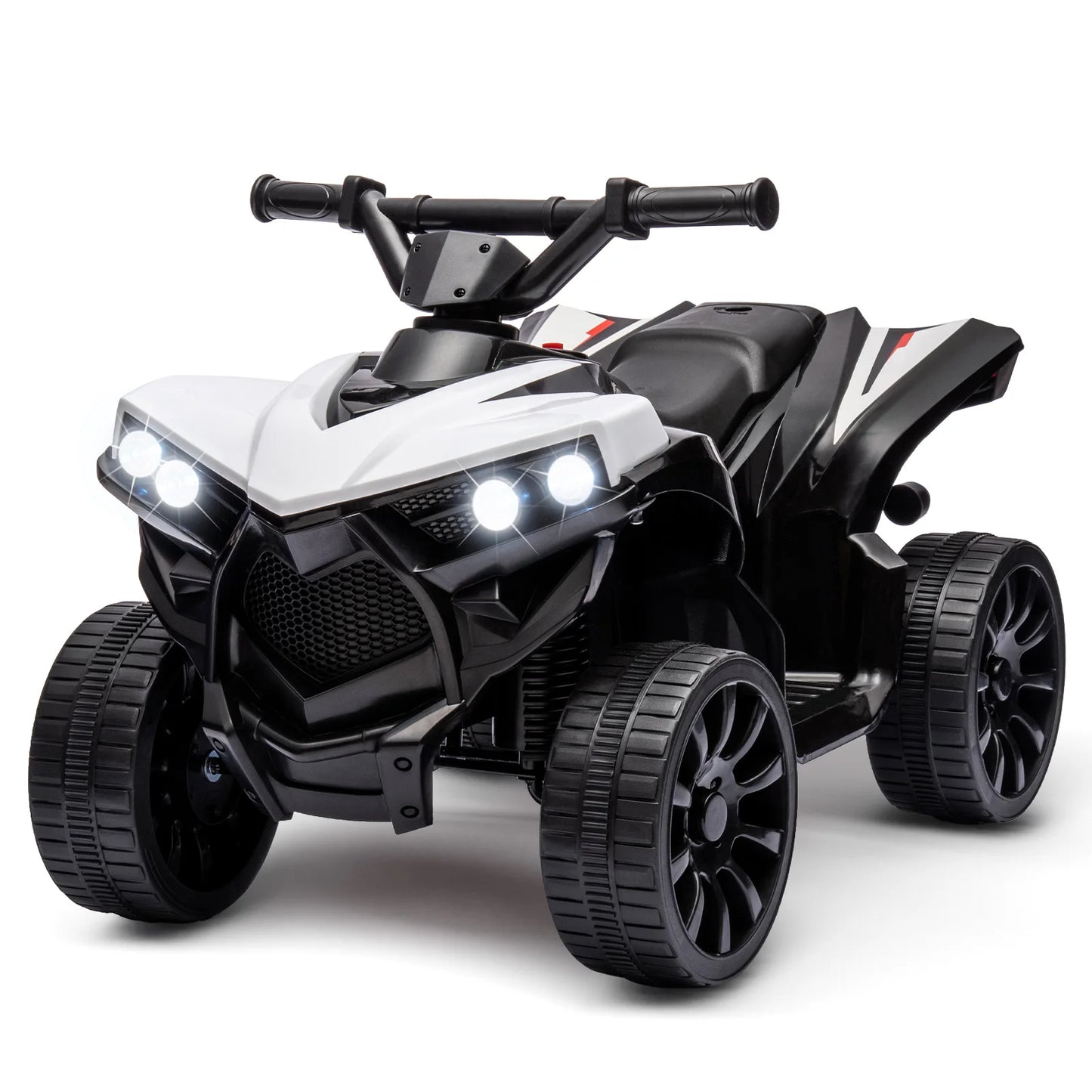 6V Ride On Toys 4-Wheeler Quad ATV Electric Car for Kids 1.8MPH Max Speed, Treaded Tires,Rubber Handles, Push-Button Accelerator