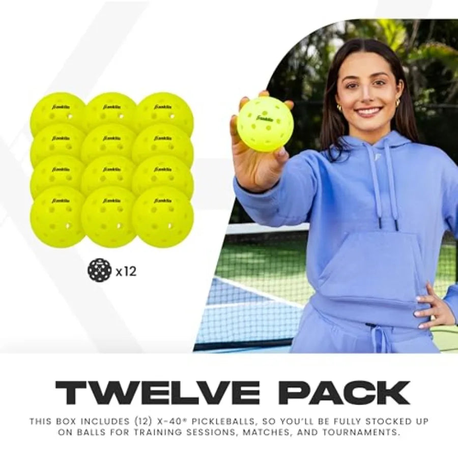 X-40 Outdoor Pickleballs - Official Ball of USA Pickleball APP Tour + US Open - Regulation Size