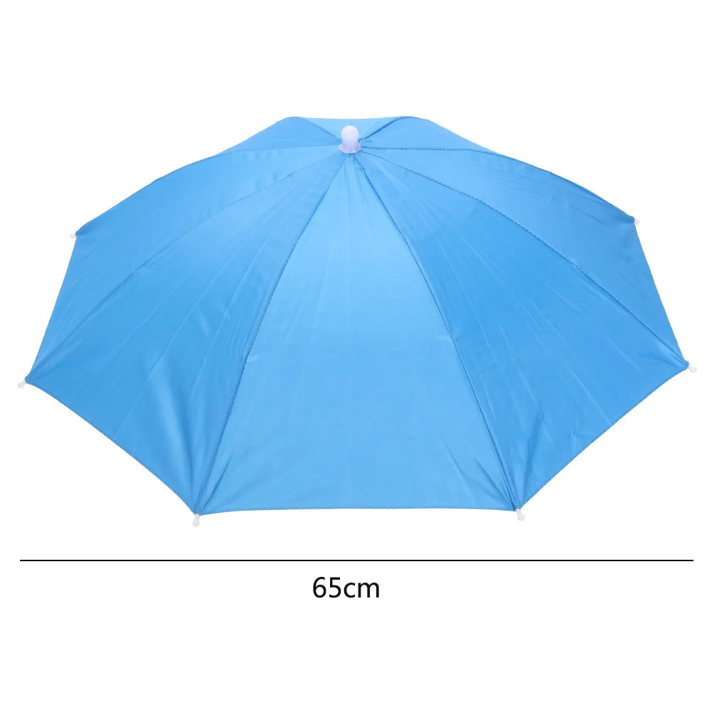 Outdoor Foldable Head Umbrella Hat Headwear Sun Cap Rainproof Anti-Sun Fishing Golf Cycling Hiking Camping Shade Umbrella Hat