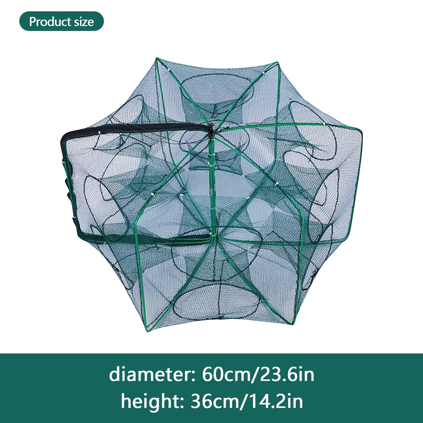 Folding lobster cage 2025 new style fishing trap fishing tool kit fish shrimp crayfish crab fishing net nylon material