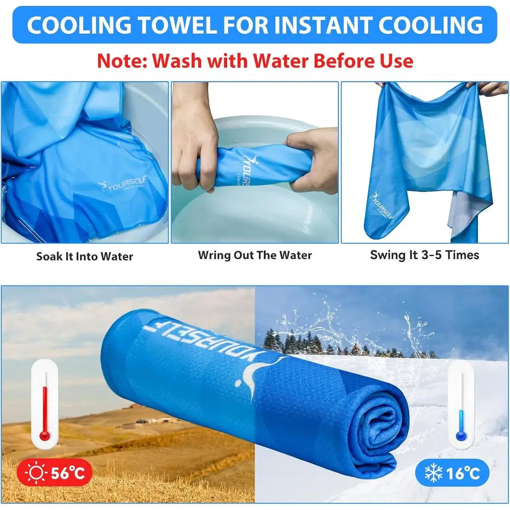 4-Pack 40 x 12 Cooling Towels for Hot Weather, Breathable Chilly Pads for Sports, Yoga, Gym, and Outdoor Activities