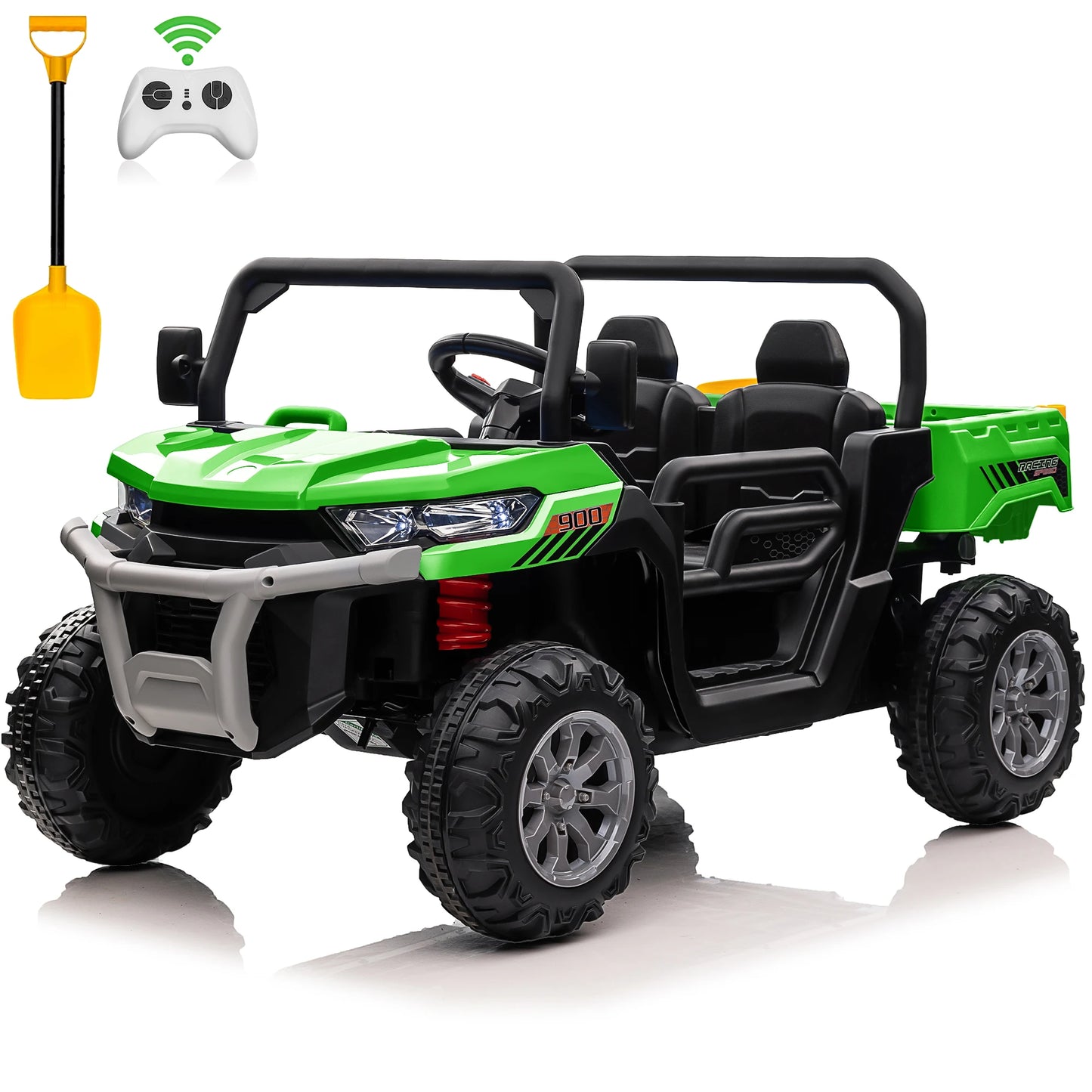 24V Ride on Dump Truck, 2 Seater Kids UTV Electric Car w/2.4G Remote Control, 4 Wheeler, Bluetooth Music, LED Lights, 24 Volt Ba