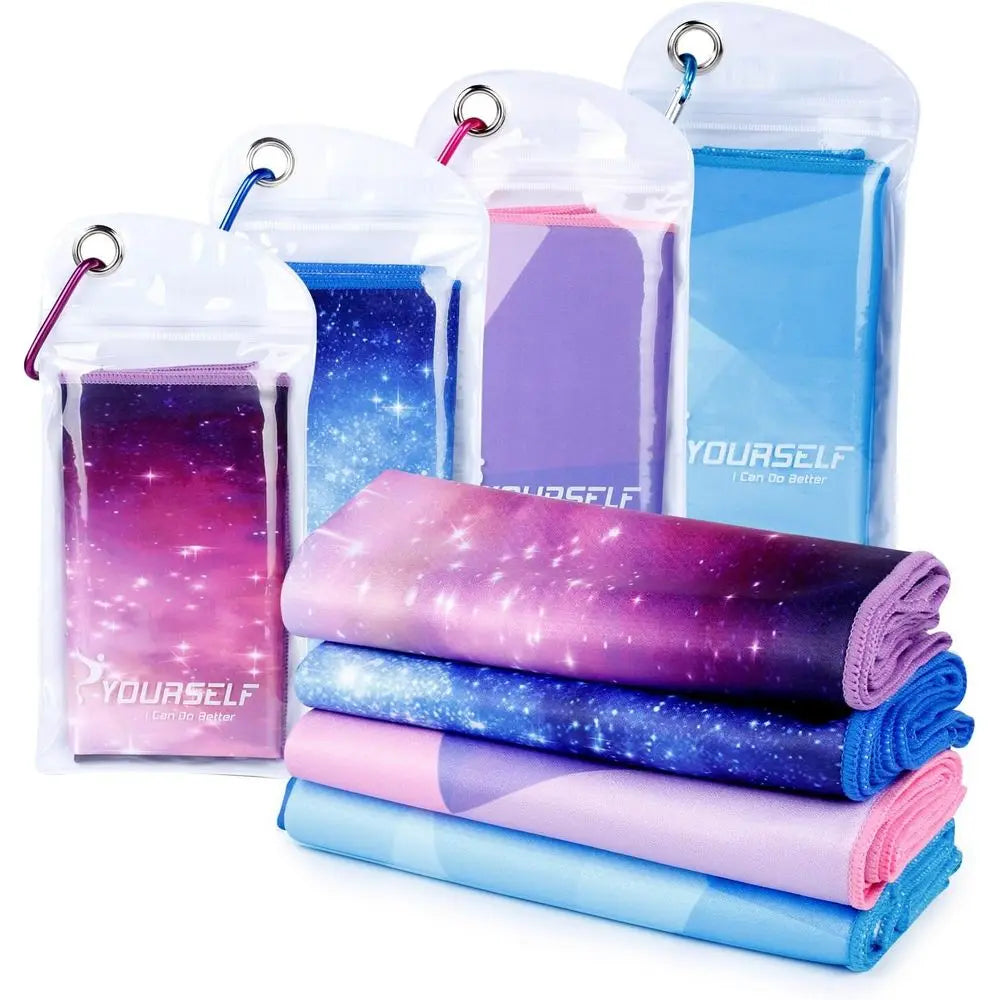 4-Pack 40 x 12 Cooling Towels for Hot Weather, Breathable Chilly Pads for Sports, Yoga, Gym, and Outdoor Activities
