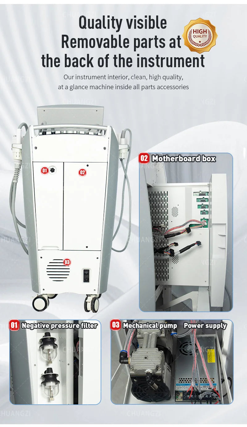 The latest equipment for skin tightening, vacuum slimming and fat removal, traditional skin lifting and spa equipment