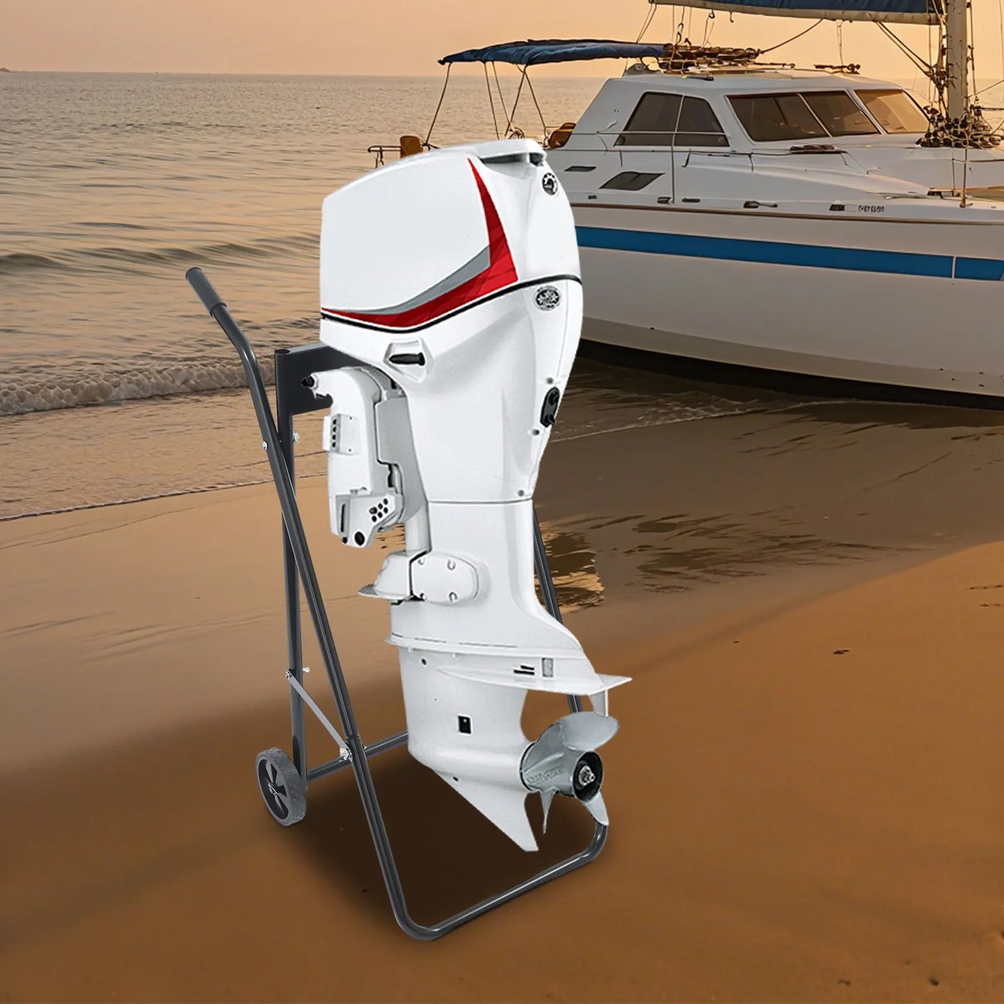 40kg Foldable Outboard Boat Motor Cart,Steel Outboard Boat Motor Stand, Heavy Duty Boat Motor Trolley,Multi Purposed Motor Stand