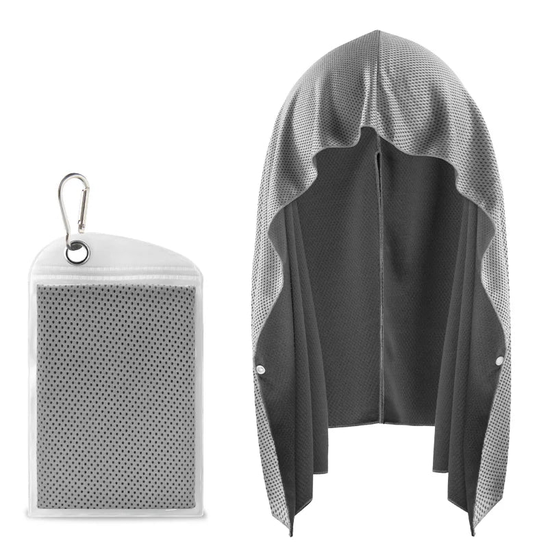 Cooling Hoodie Towel- Hood Towel, Evaporative Cool Technology, Cools Instantly When Wet, , Great for Sports, Fitness, Gym