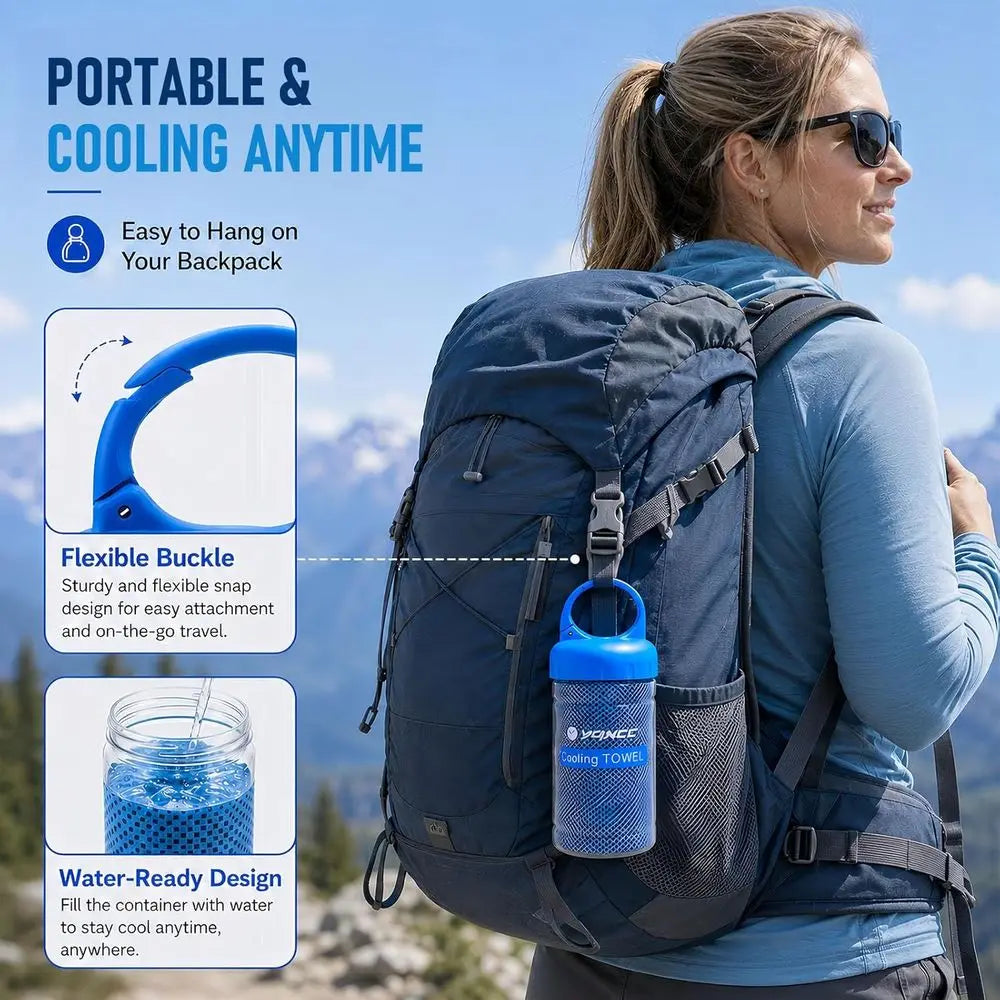 Dual Cooling Towels Set, 47x12, Breathable Microfiber, Ideal for Exercise, Yoga, Outdoors, and More