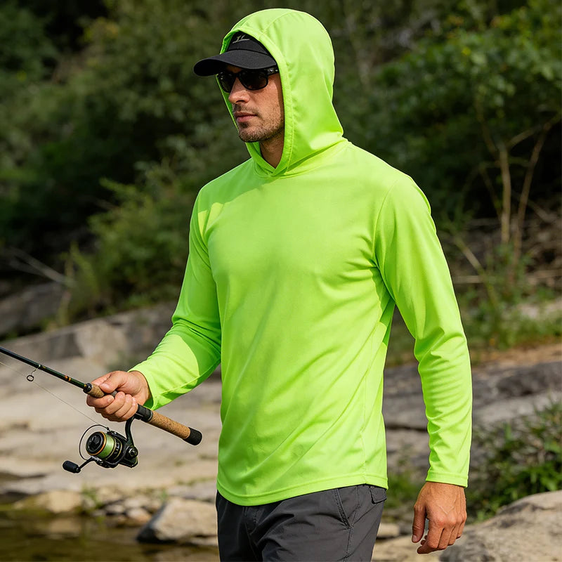 5pcs Men's T-shirt Sports Long Sleeved Shirts Hooded Solid Color Breathable Casual Shirt Suitable for Running And Fitness