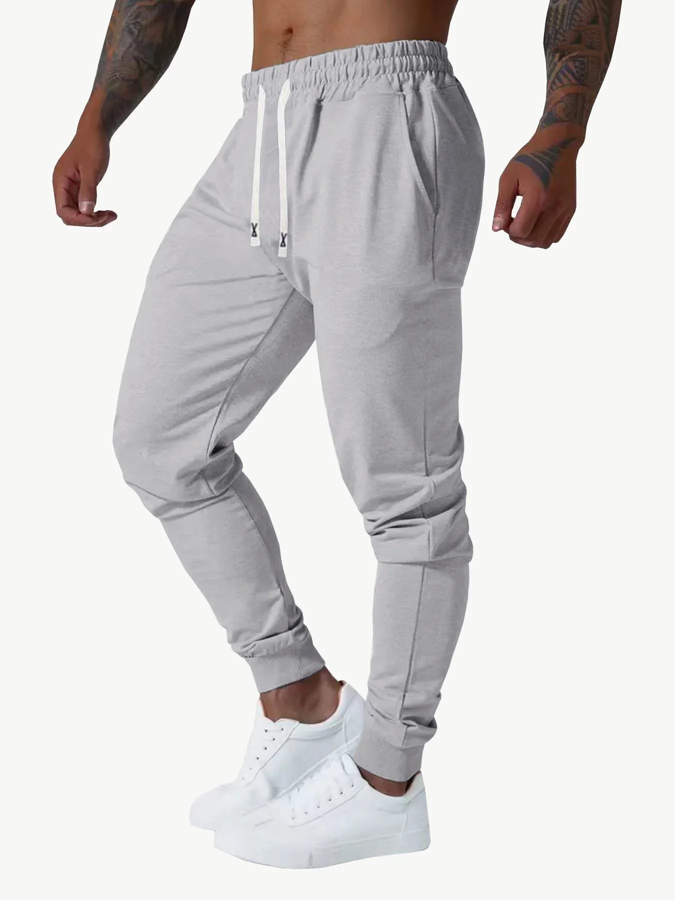 Men's 4-piece set cuffed sports casual pants, comfortable fabric, suitable for outdoor sports, shopping, and travel