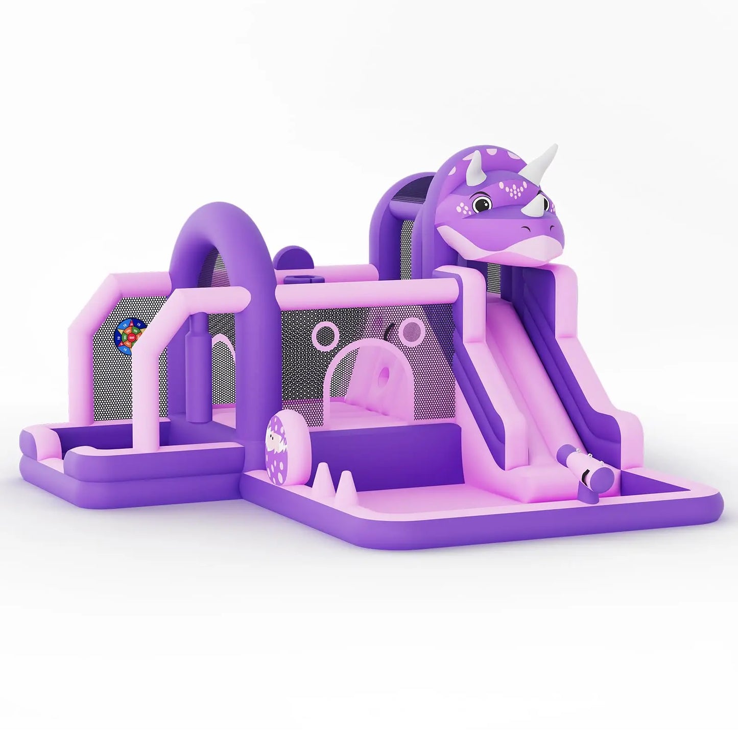 Inflatable Dinosaur Bounce House With Slide & Air Blower Oxford Cloth Jumping Castle For Kids Backyard Indoor Outdoor Family Fun