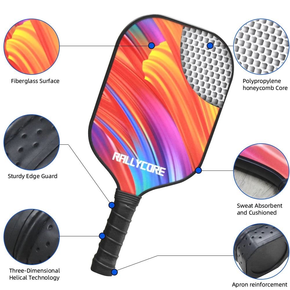 Pickleball Paddles Set of 2 with 4 Balls  Carry Bag  Premium Honeycomb Core Paddles for Indoor  Outdoor Play for Adults andYouth