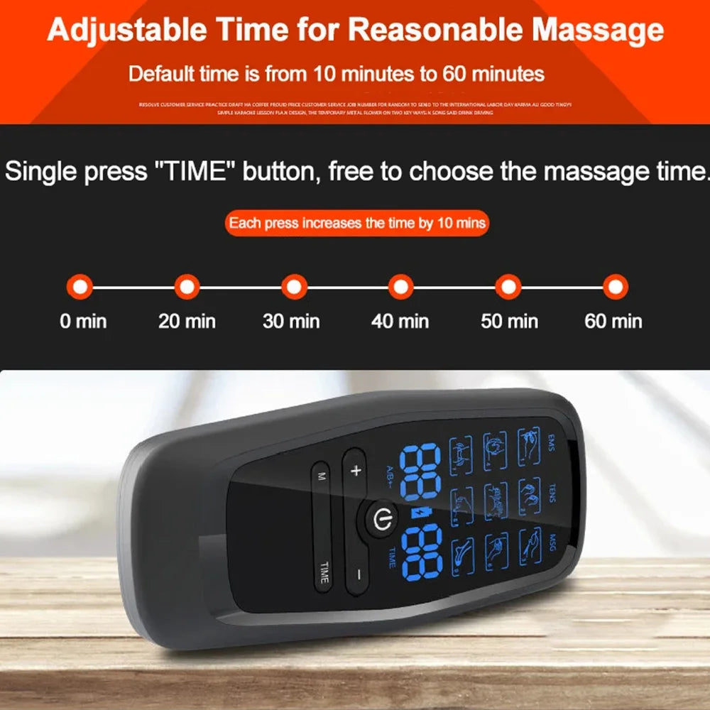 Upgrade Electric Pulse Massager Tens Unit Muscle Stimulator Therapy Pain Relief