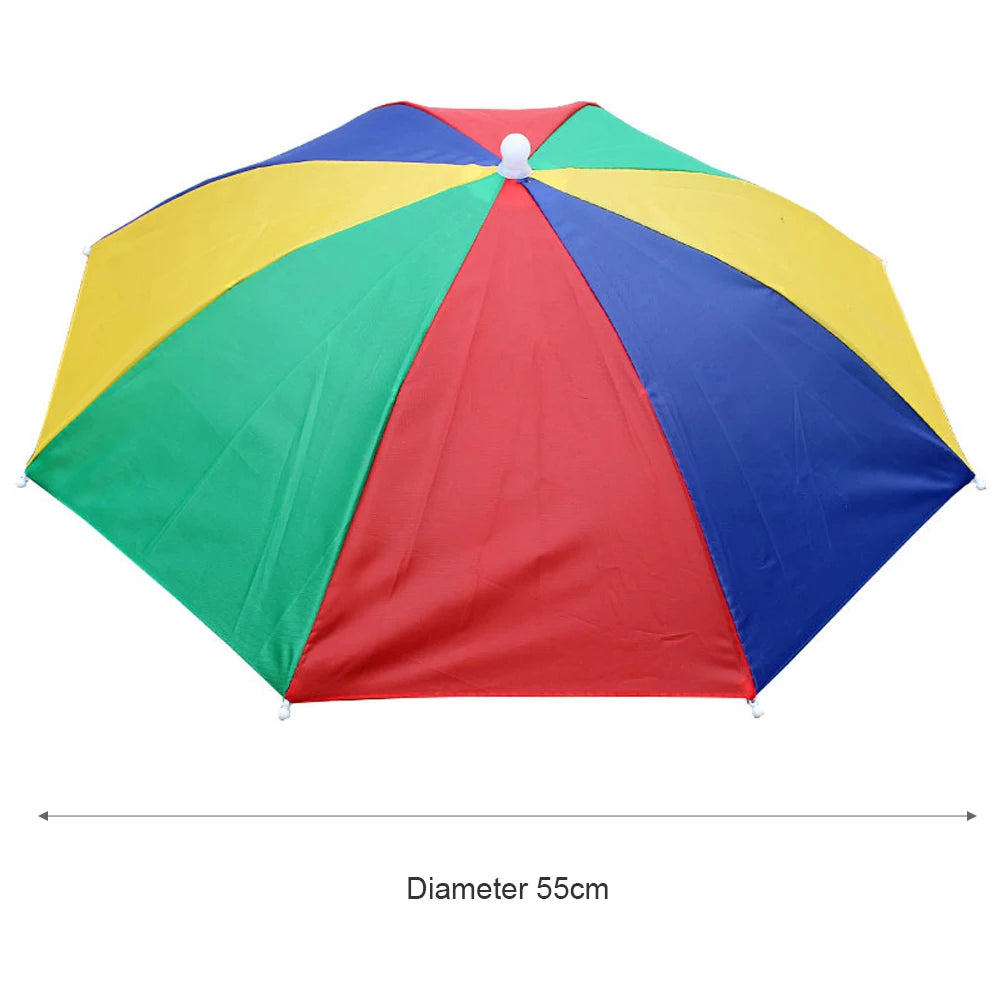 Outdoor Foldable Head Umbrella Hat Headwear Sun Cap Rainproof Anti-Sun Fishing Golf Cycling Hiking Camping Shade Umbrella Hat