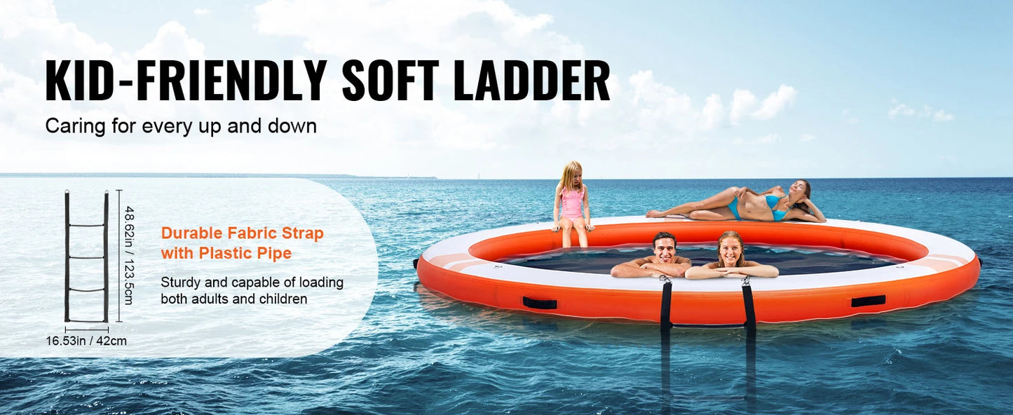 SucceBuy Inflatable Floating Dock 10x8FT Non-Slip Water Detachable Ladder Portable Carrying Bag Floating Platform Island Raft