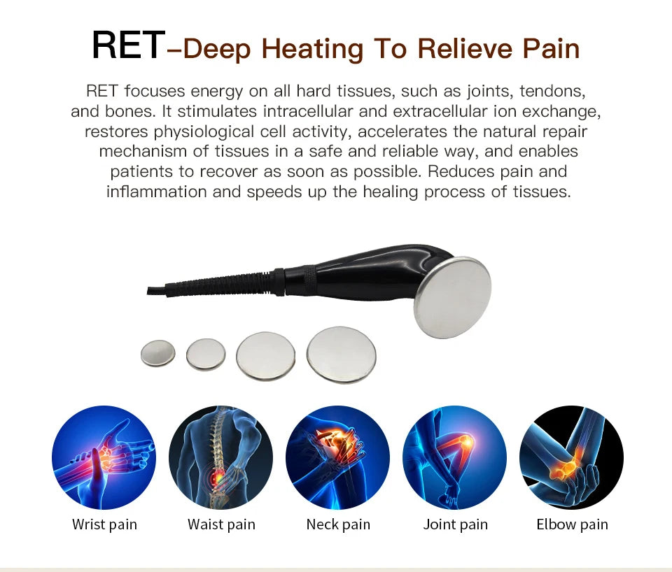 Portable 448k INDIBA CET RET RF Physical Therapy Relieve Pain Deep Warm 12CM  Lose Weight  Lifts Firming Skin Slimming Shapping