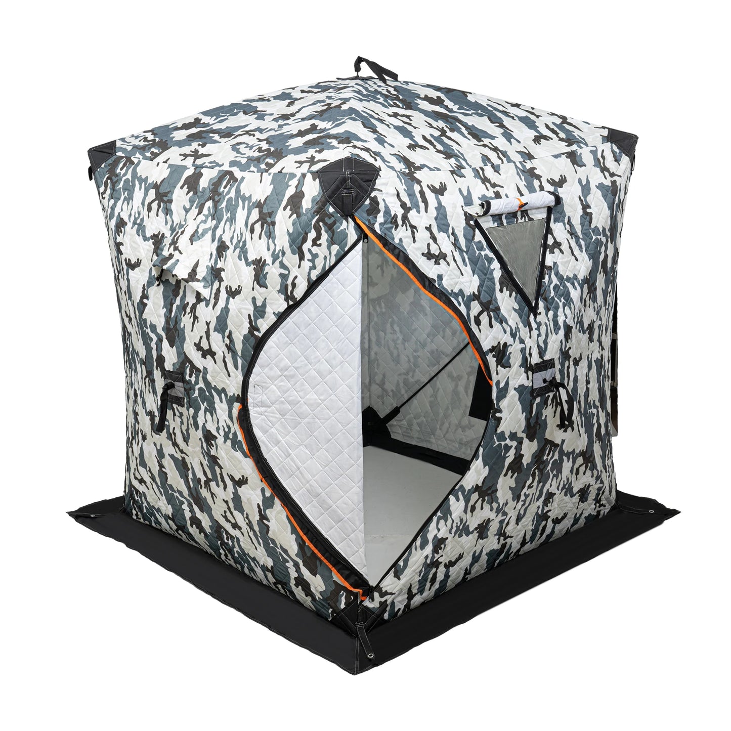 Ice Fishing Insulated Tent, 1-2 Person Shelter, Portable Thermal Tent with Built-In Storage, Warm & Windproof Camping Tent