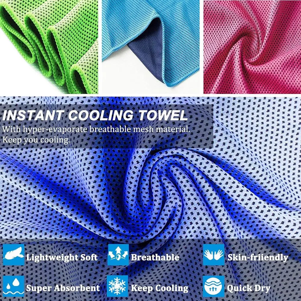 Dual Cooling Towels Set, 47x12, Breathable Microfiber, Ideal for Exercise, Yoga, Outdoors, and More
