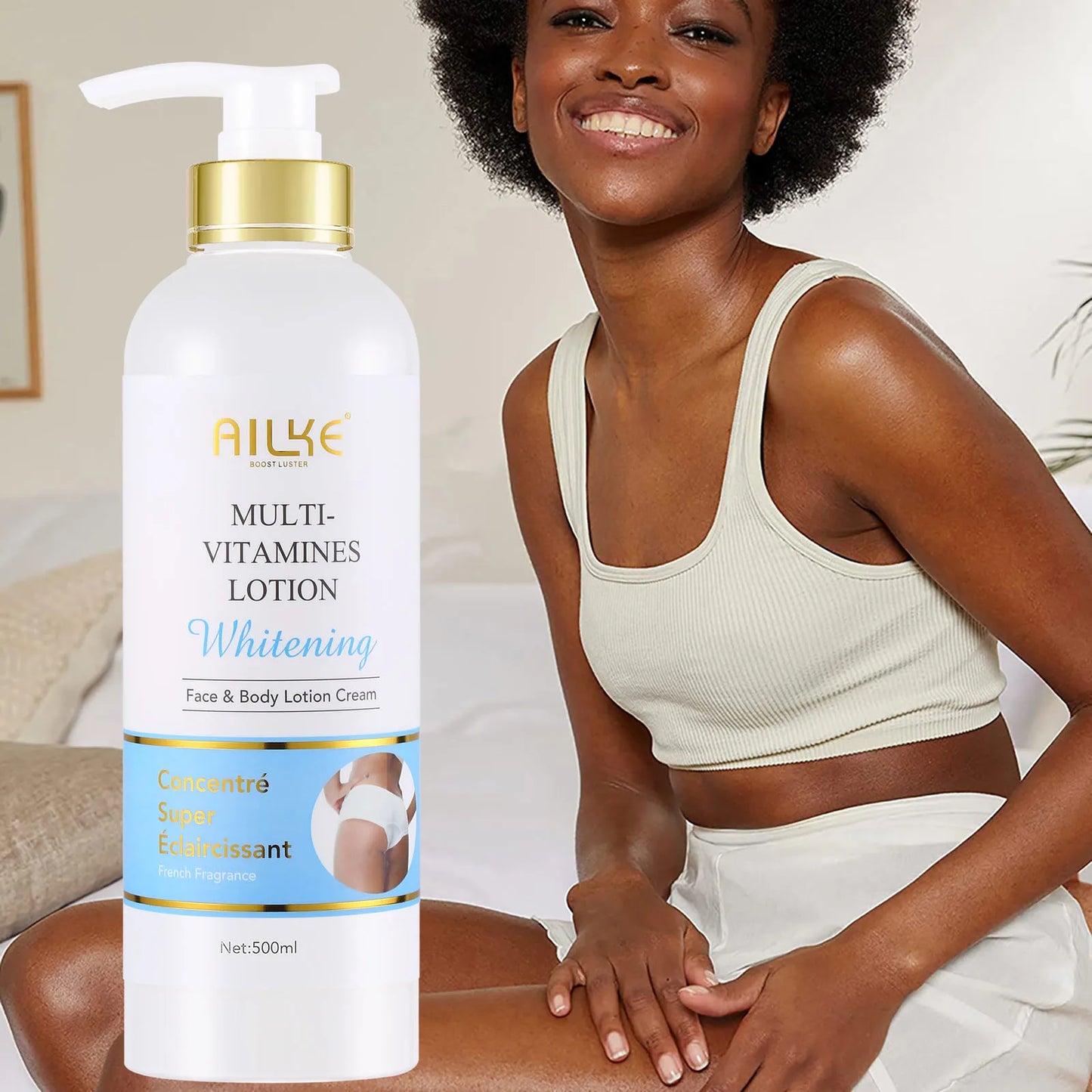 AILKE Multi-Vitamin Body Lotion, Whiten, Brighten, Remove Dark Spots, Hyperpigmentation, Moisturizes, Smoothes & Antioxidant