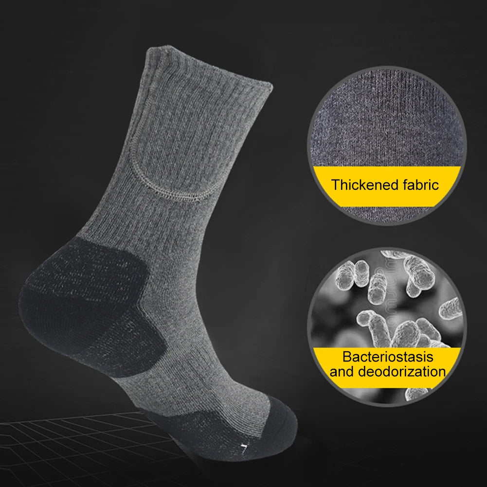 Unisex Electric Heated Socks Washable Rechargeable Heated Socks Cozy Thickened for Outdoor Sports Skiing(not include battery)