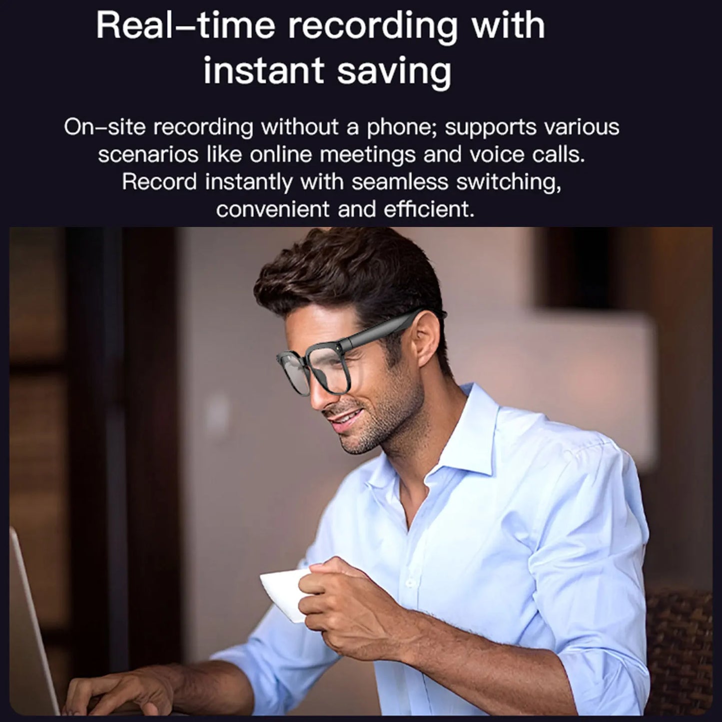 New 8-megapixel HD camera glasses with 1080p HD video recording and photo capture featuring image stabilization