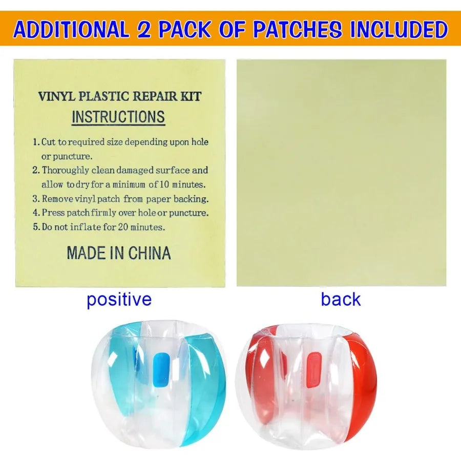2 Pack Inflatable Sumo Balls for and Adults 3ft/0.90m Bumper Balls for Outdoor Summer Fun Interactive Human Hamster Ball Play E