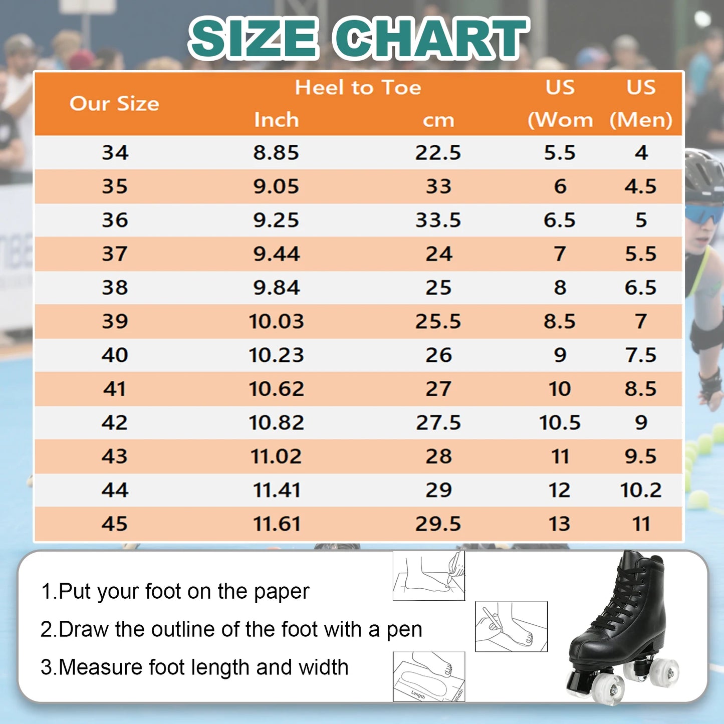 Hot Outdoor Skating Sport Shoes Double Row Roller Skates Pu Leather Roller Skate Shoes 4 Wheels Quad Sneakers Breathable Comfort