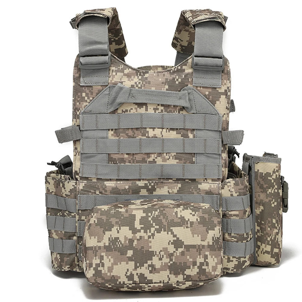 Nylon Tactical Vest Body Armor Hunting Carrier Airsoft Accessories CS Combat MOLLE Camo Military Army Vest for Outdoor Hunting